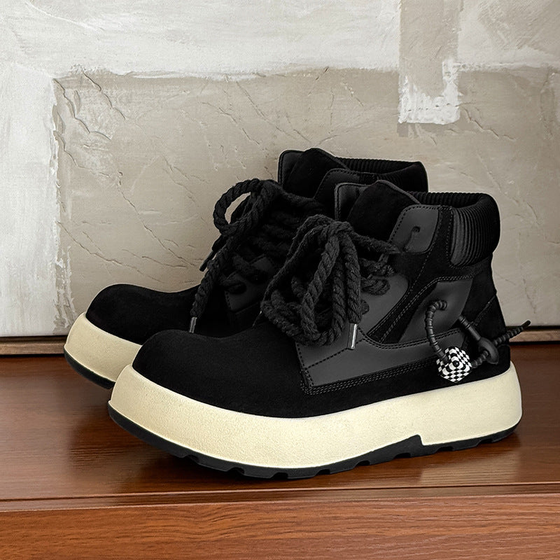 Men's Ugly Cute Big Head Version Worker Mickey Bread Boots