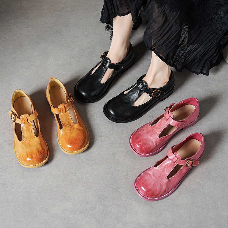 Women's Horse Low Retro Style Mary Jane Women's Fashion Shoes