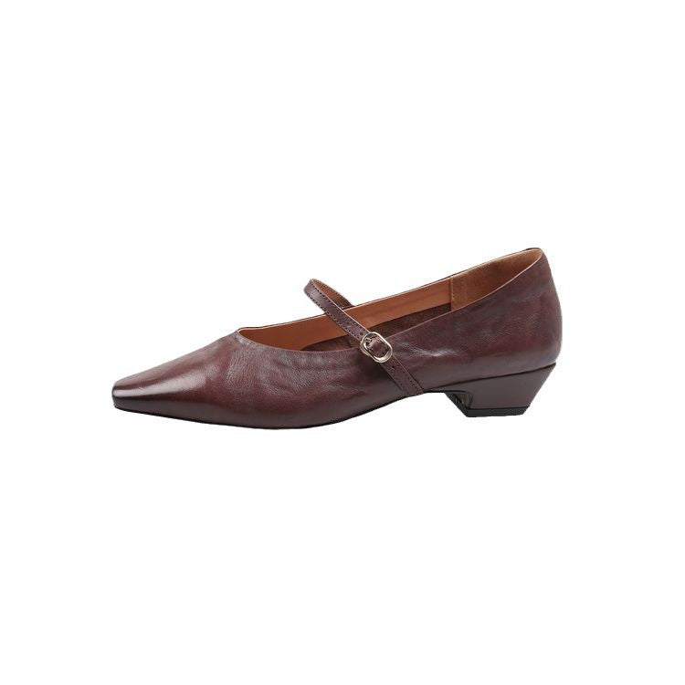 Women's Training First Layer Cowhide Can Be Stormed Platform Commuter Bottom Heels