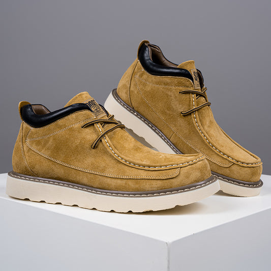 Men's Winter Matte Short Vintage Genuine Plus Size Outdoor Boots
