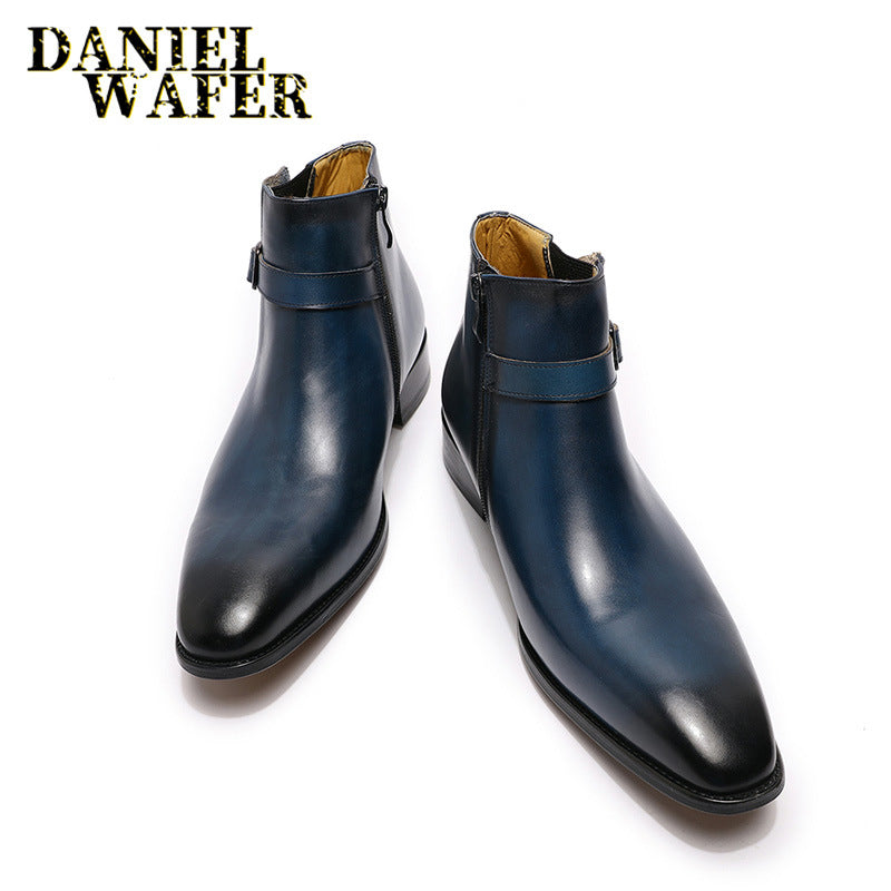 Glamorous Popular Men's Chelsea Spring Short Men's Leather Boots
