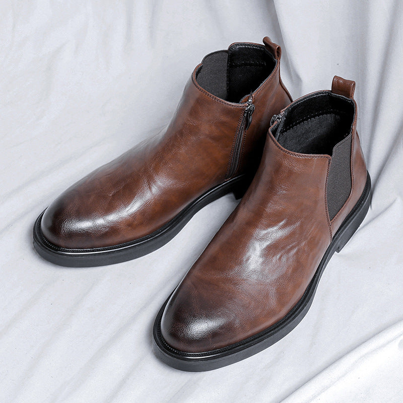 Men's British Style Business Formal Wear Black Pointed Boots