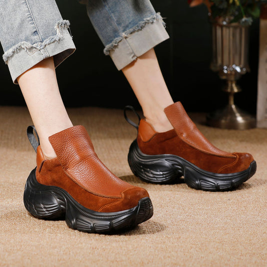 Women's Feet Thick Bottom Lightweight Slip-on Retro Women's Casual Shoes