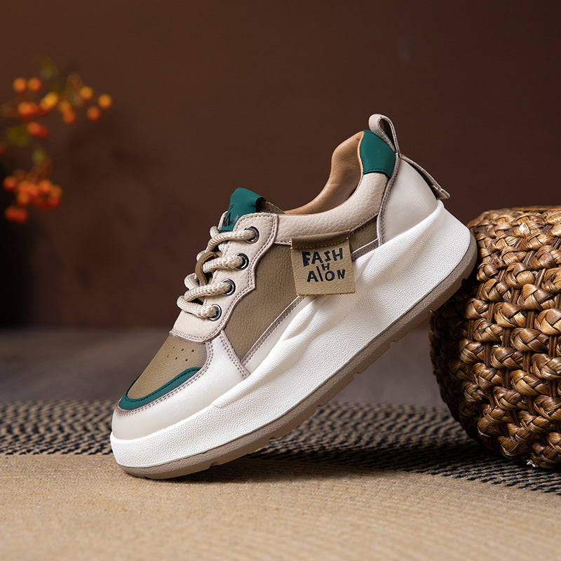 Women's Retro Sports Thick Bottom Color Matching Low Women's Casual Shoes