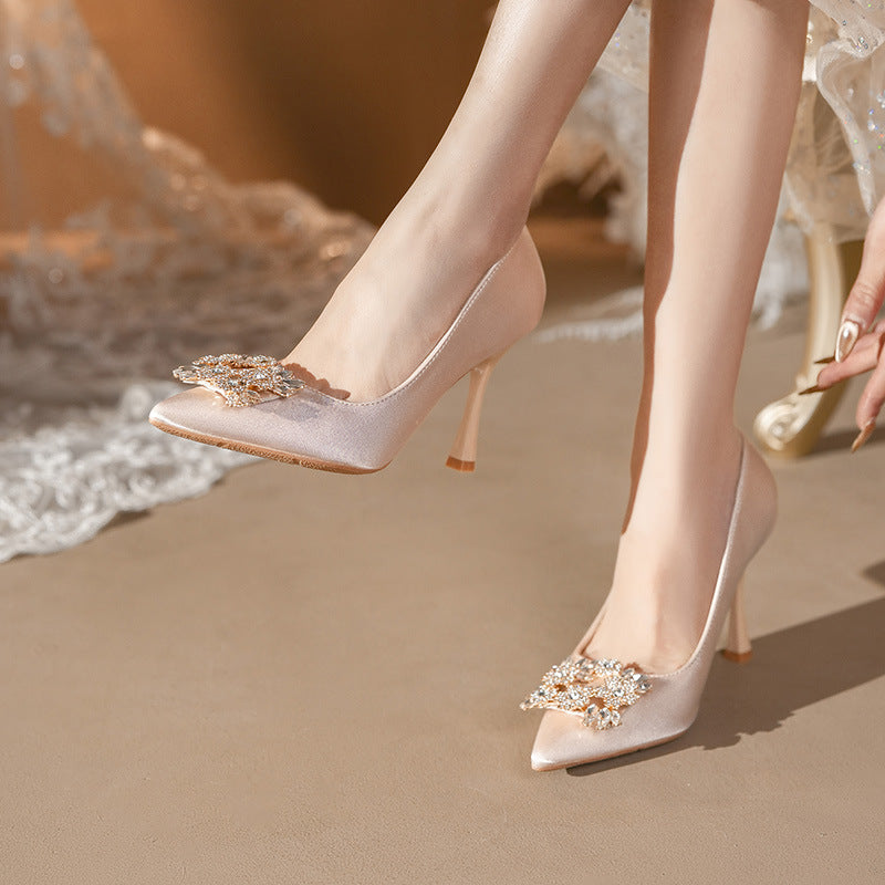 Women's Wedding Dress Square Buckle Small Size Women's Fashion Shoes