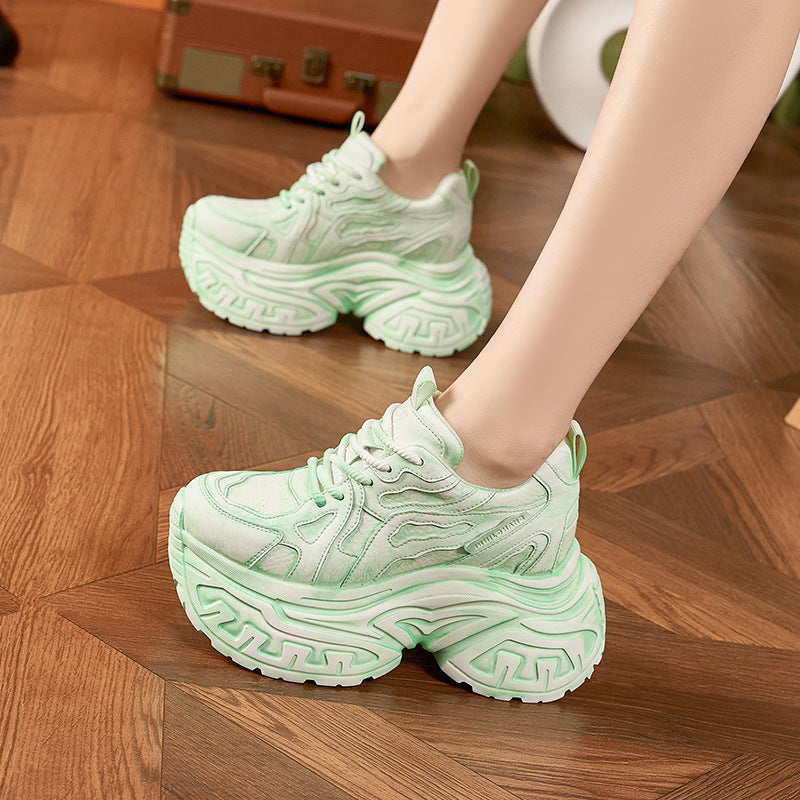 Women's Platform Dad Spring Fashionable Retro Height Increasing Women's Sports Shoes
