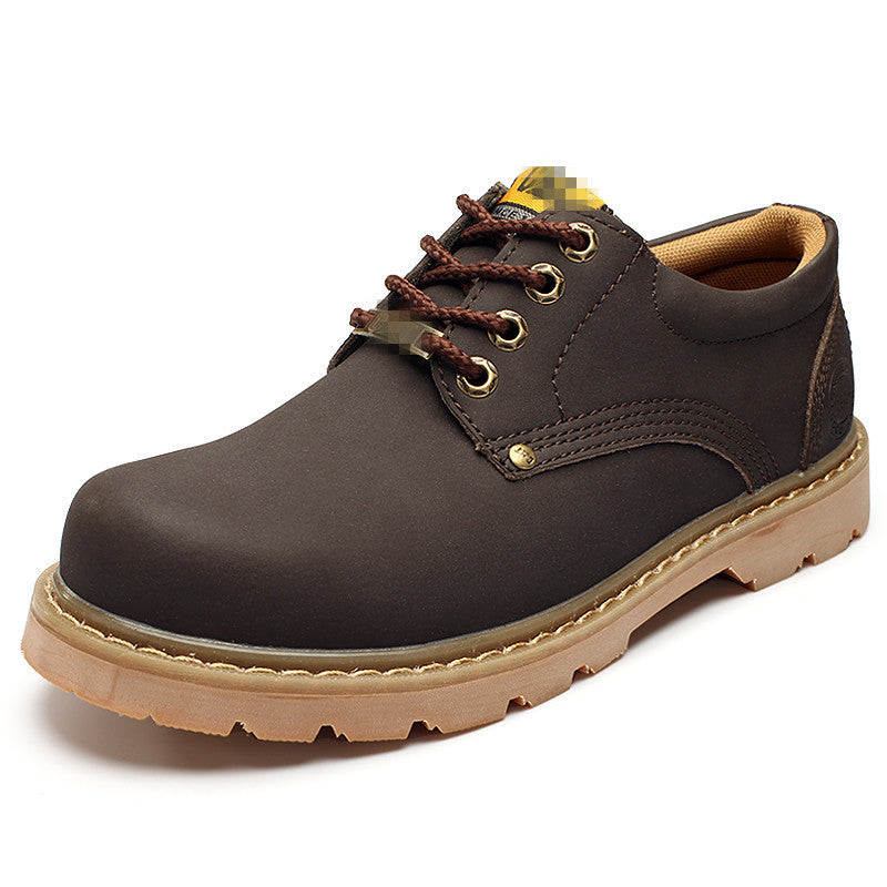 Women's & Men's Big Head Round Toe Flat Rhubarb Boots