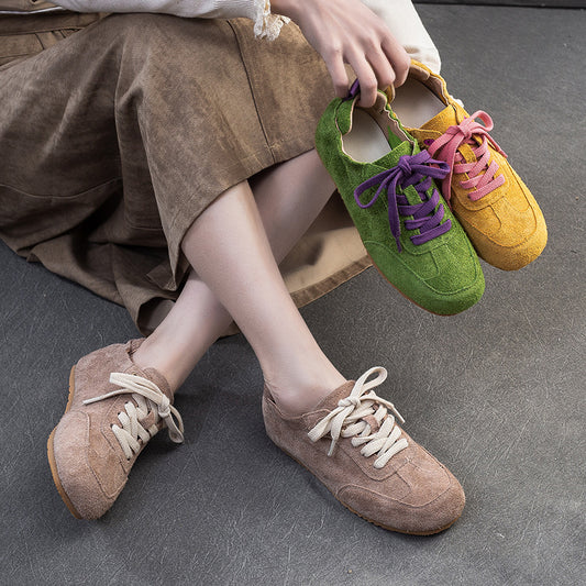 Women's Candy Color Comfortable Fried Street German Training Pumps First Layer Women's Casual Shoes
