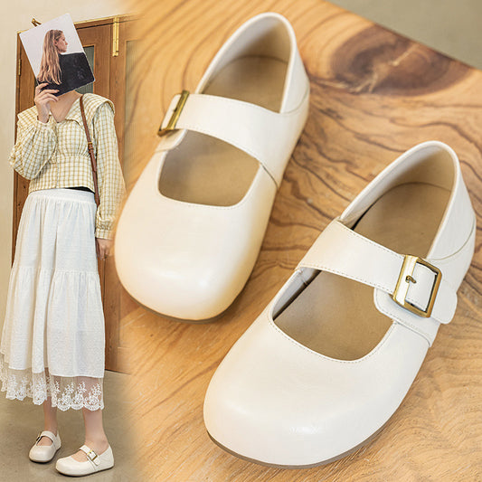 Women's Large Size Retro Velcro Flat Soft Men's Shoes