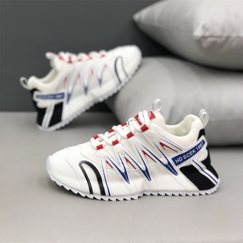Summer Mesh Breathable Lace Up Fashion Thick Men's Sports Shoes