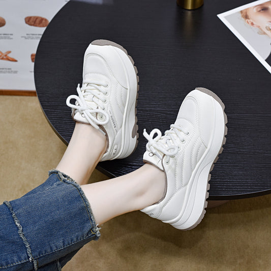 Women's Dad Platform Lace Up Comfortable Bread Lightweight Travel Women's Sports Shoes