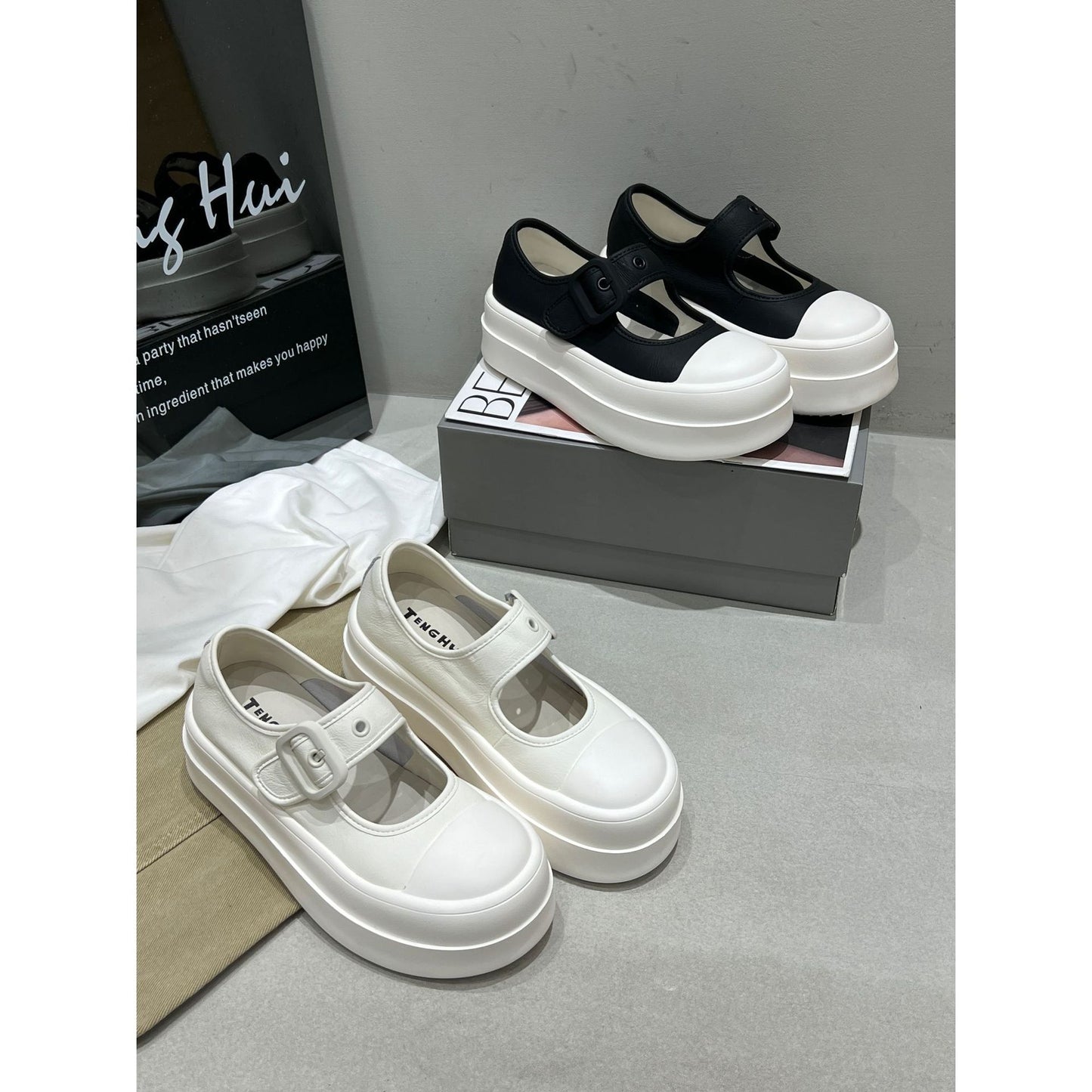 Women's Thick Bottom Heightened Easy Wear Breathable Sports Casual Shoes