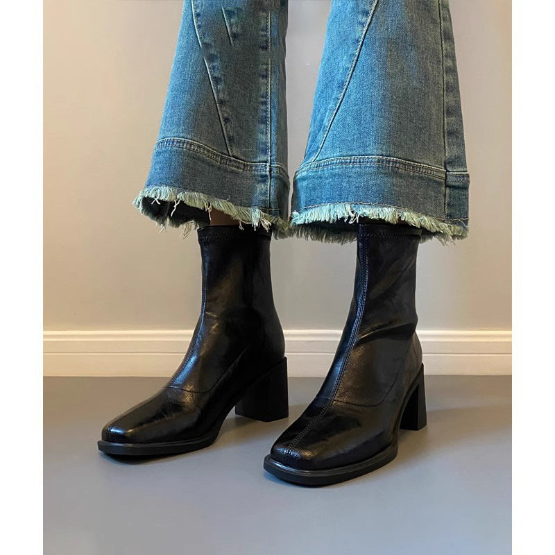 Toe Martin Small French Style Thick Heels