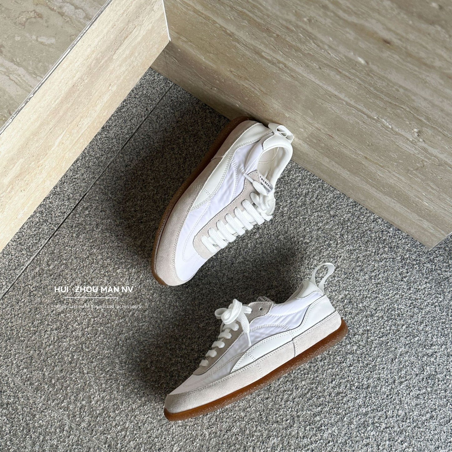Women's Training Spring Stitching Tied Genuine Flat Sneakers