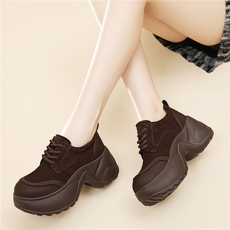 Women's Small Round Head Thick Bottom Daddy Pumps Increased Temperament Women's Sports Shoes