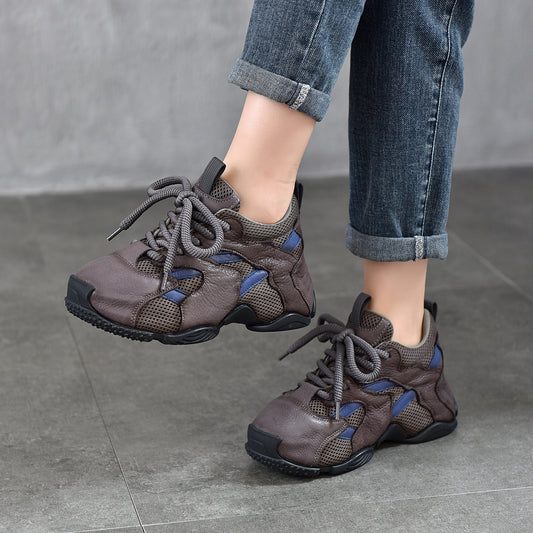 Women's Quality First Layer Contrast Color Dad Spring Mesh Sports Casual Shoes