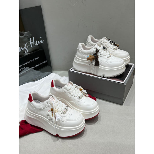 Women's Spring Platform Heightened White For Sneakers