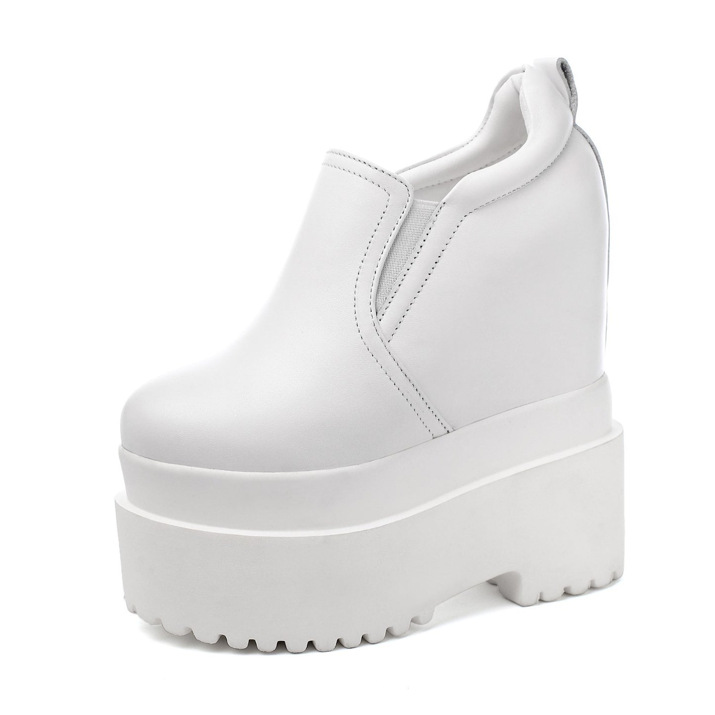 Women's Platform White Pumps Autumn Small Height Increasing Women's Casual Shoes