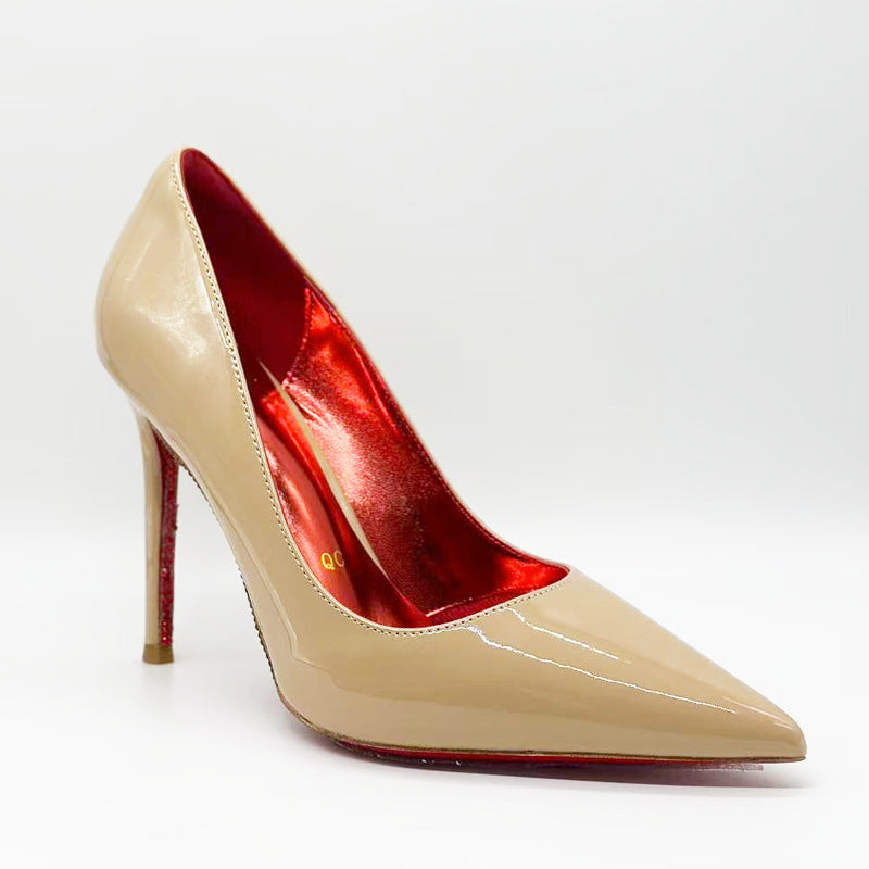 Protection Air Cotton Side Empty Pointed Red High Sexy Temperament Heels