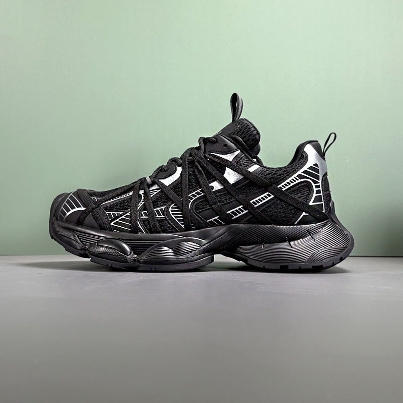 Style Fashionable Mesh Breathable Daily Black Sneakers