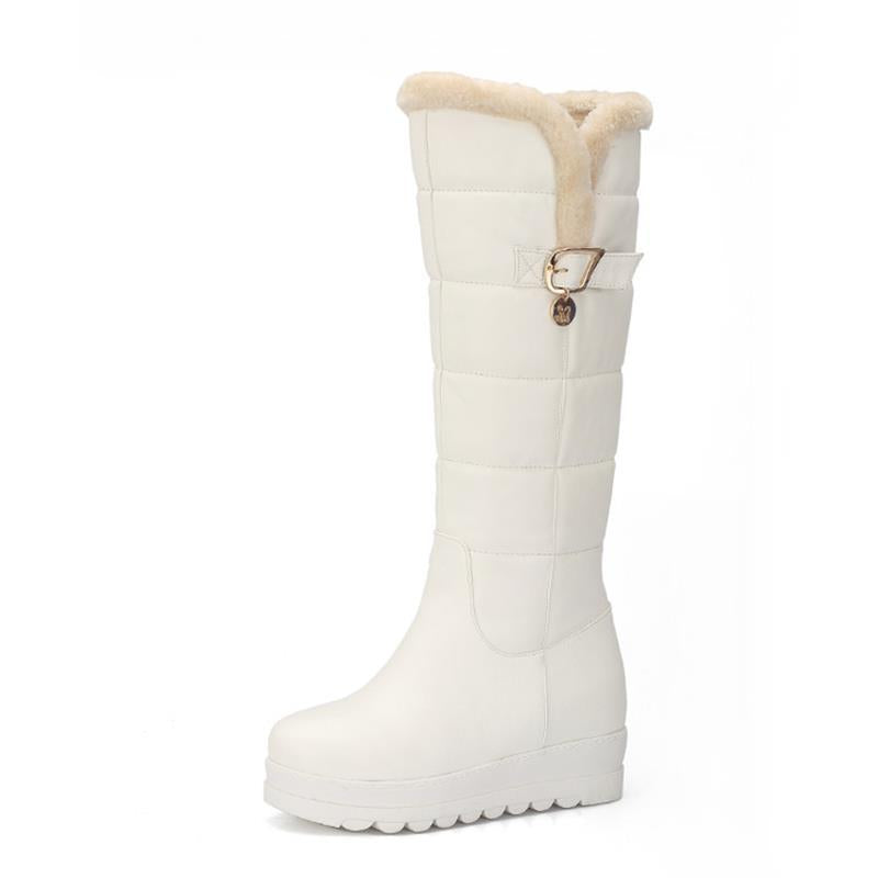 Warm Slugged Bottom Metal Decoration Cotton Height Increasing Insole Boots