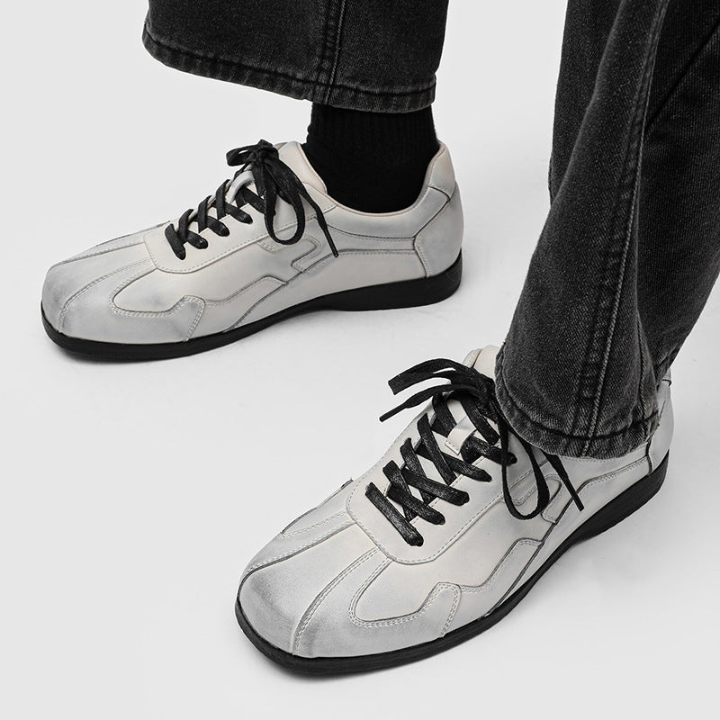 Women's & Men's Training Flat Fashionable White Size Men's Casual Leather Shoes