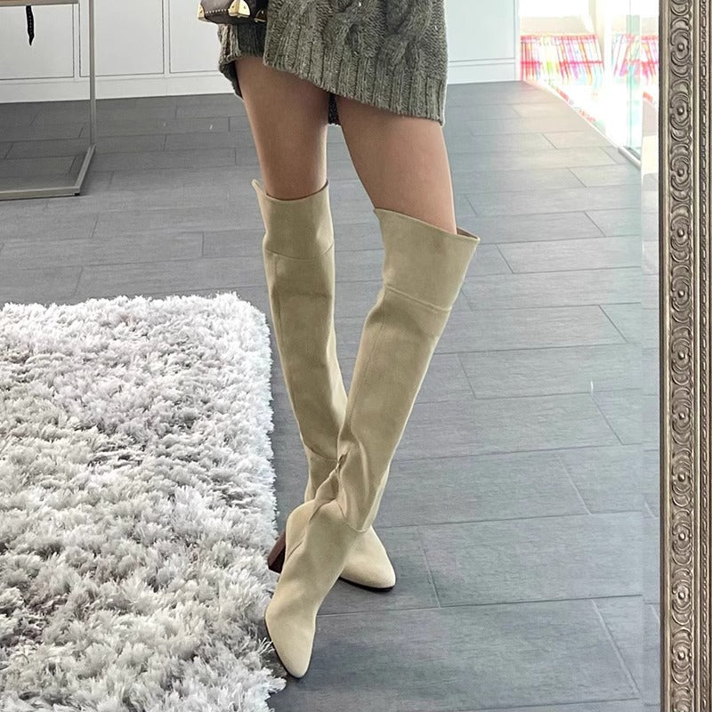 Women's Over The Knee British Style Knight Women's Leather Boots