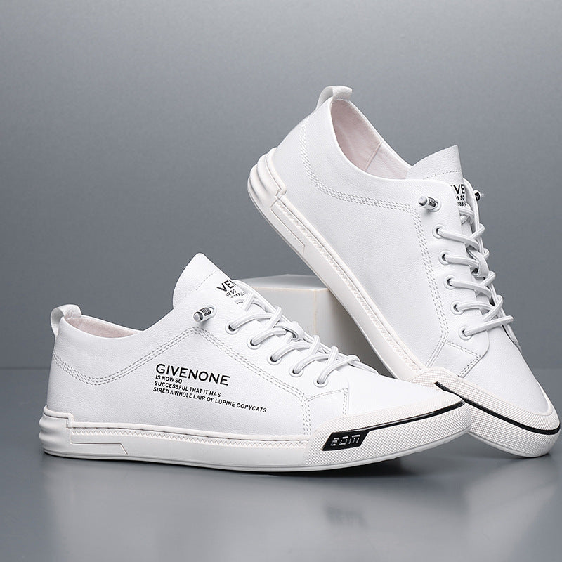 Spring Versatile Fashion Sports Leisure Round Leather Shoes