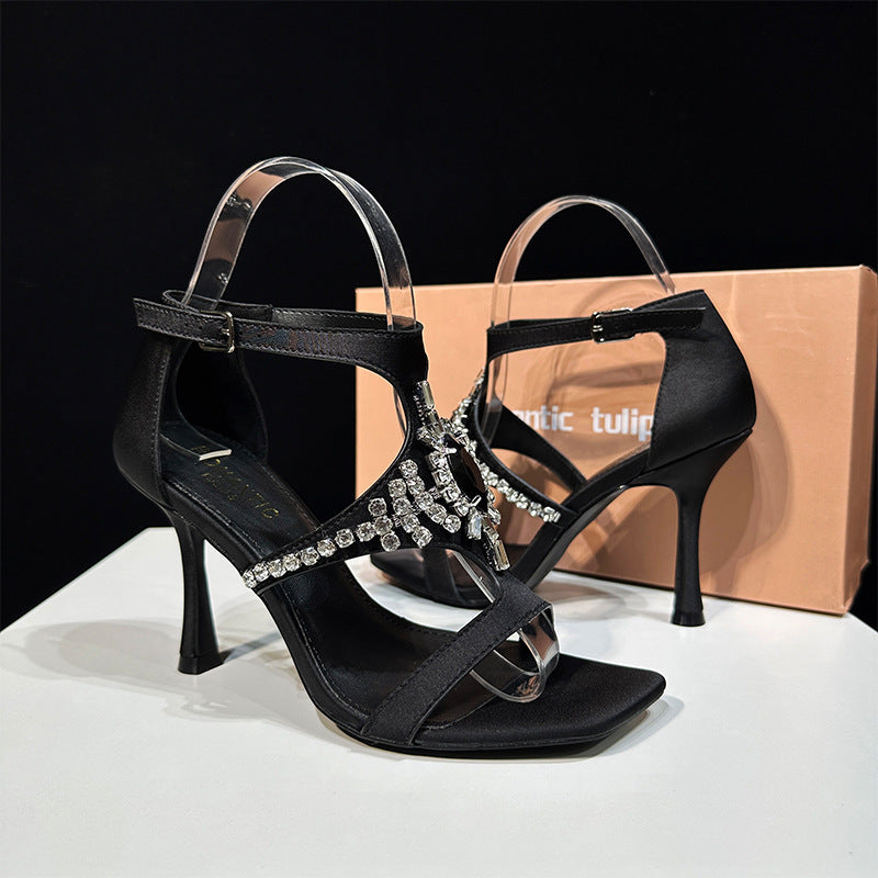 Women's Rhinestone Open Toe For Stiletto Sexy Sandals