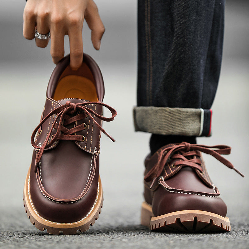 Graceful Autumn British Vintage Worker Business Men's Leather Boots