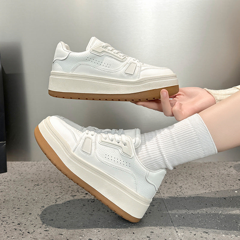 Women's Thick-soled Spring Comfortable Heightened Easy Wear Lace Sneakers