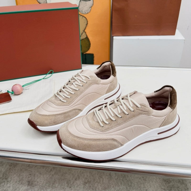 Men's Mesh Thick Sole Jogging Breathable Cowhide Men's Shoes