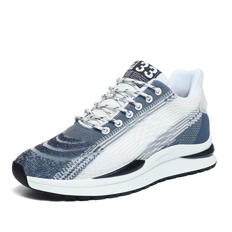 Men's Breathable Lace Up Autumn Blue White Men's Sports Shoes