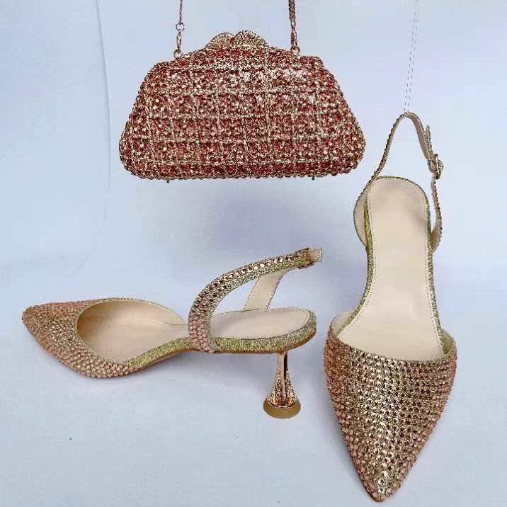 Luxury Fashion Diamond Pointed Wedding Crystal High Heeled Sandals