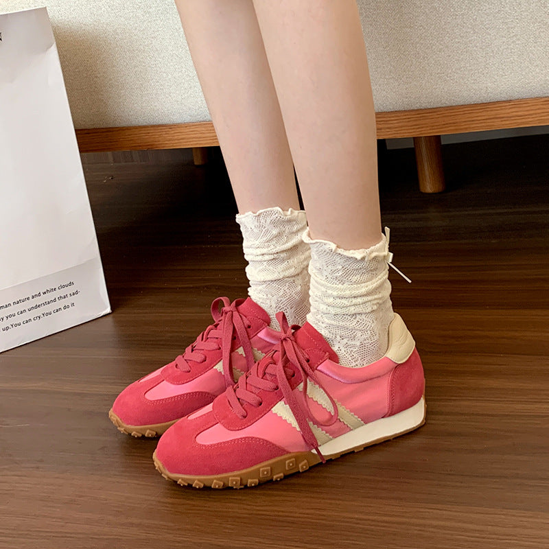 Women's Matching Niche Color Trendy Widened Large Size German Training Sports Casual Shoes