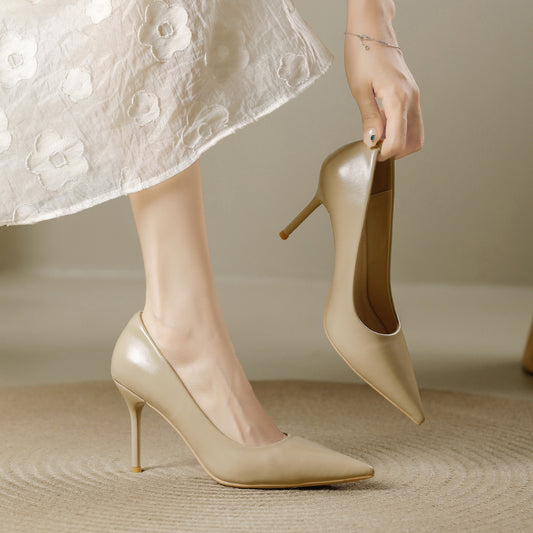 Women's Simple High Autumn Low-cut Stiletto Comfortable Soft Women's Fashion Shoes