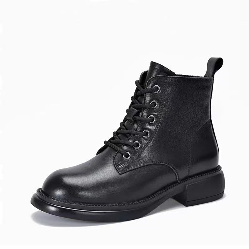Men's Top Layer Cowhide Short British Style Boots
