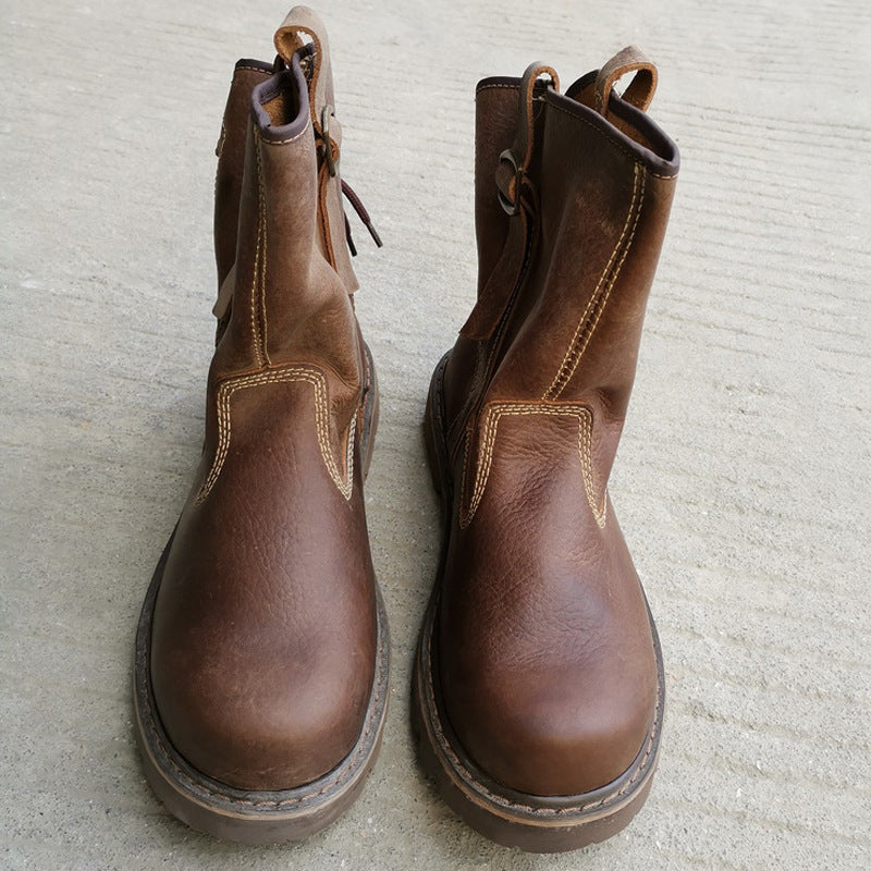 Women's & Men's Offer Booties Worker Genuine Rider Fashion Breathable Retro Mongolia Men's Martin Boots