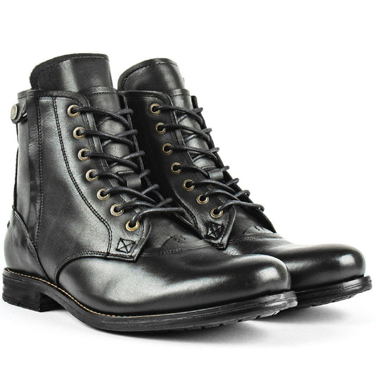 Men's Knight Series Brushed Two-color Side Zipper Large Boots