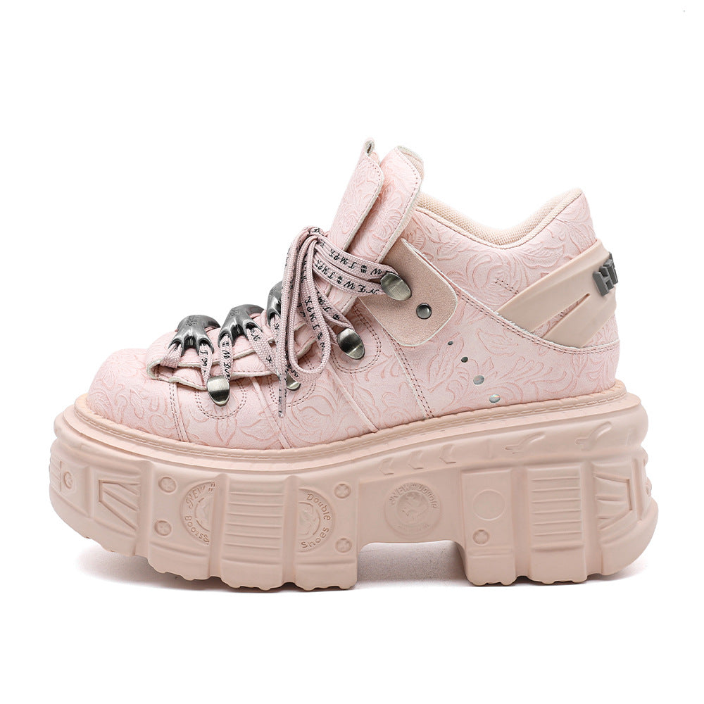 Women's Thick-soled Metal Platform Height Increasing Street Shooting Punk Boots