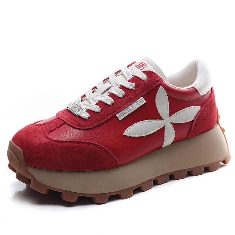 Women's Spring Platform Height Increasing Board Color Matching Women's Sports Shoes