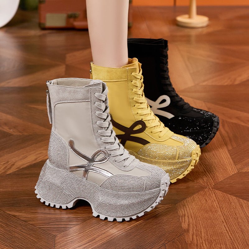 Women's Platform Cortez Full Diamond Small Height Men's Shoes