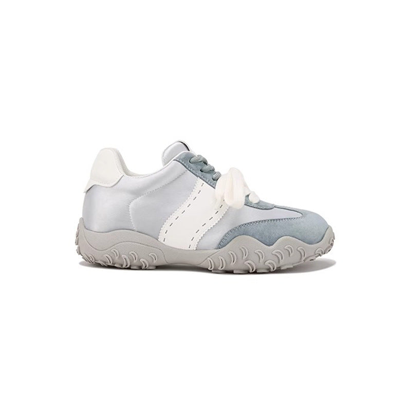 Women's Version Height Increasing Insole Mercerized Crescent Pearl Lace Breathable German Casual Shoes