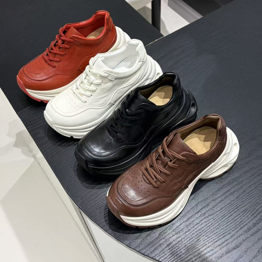 Women's Horse Dad Autumn Genuine Thick Bottom Small Height Women's Sports Shoes