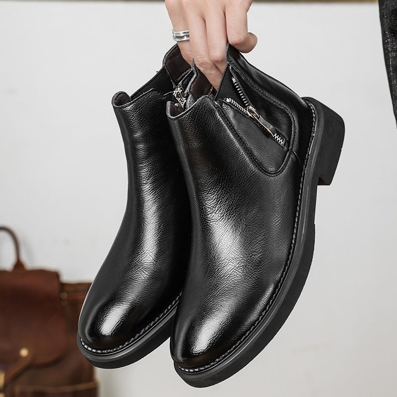Men's Chelsea Business British Vintage Side Zipper Men's Martin Boots