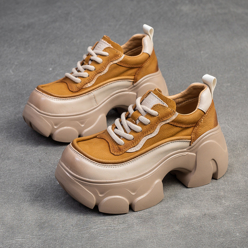 Women's Shu Front Platform Small Elevator Wild Women's Casual Shoes