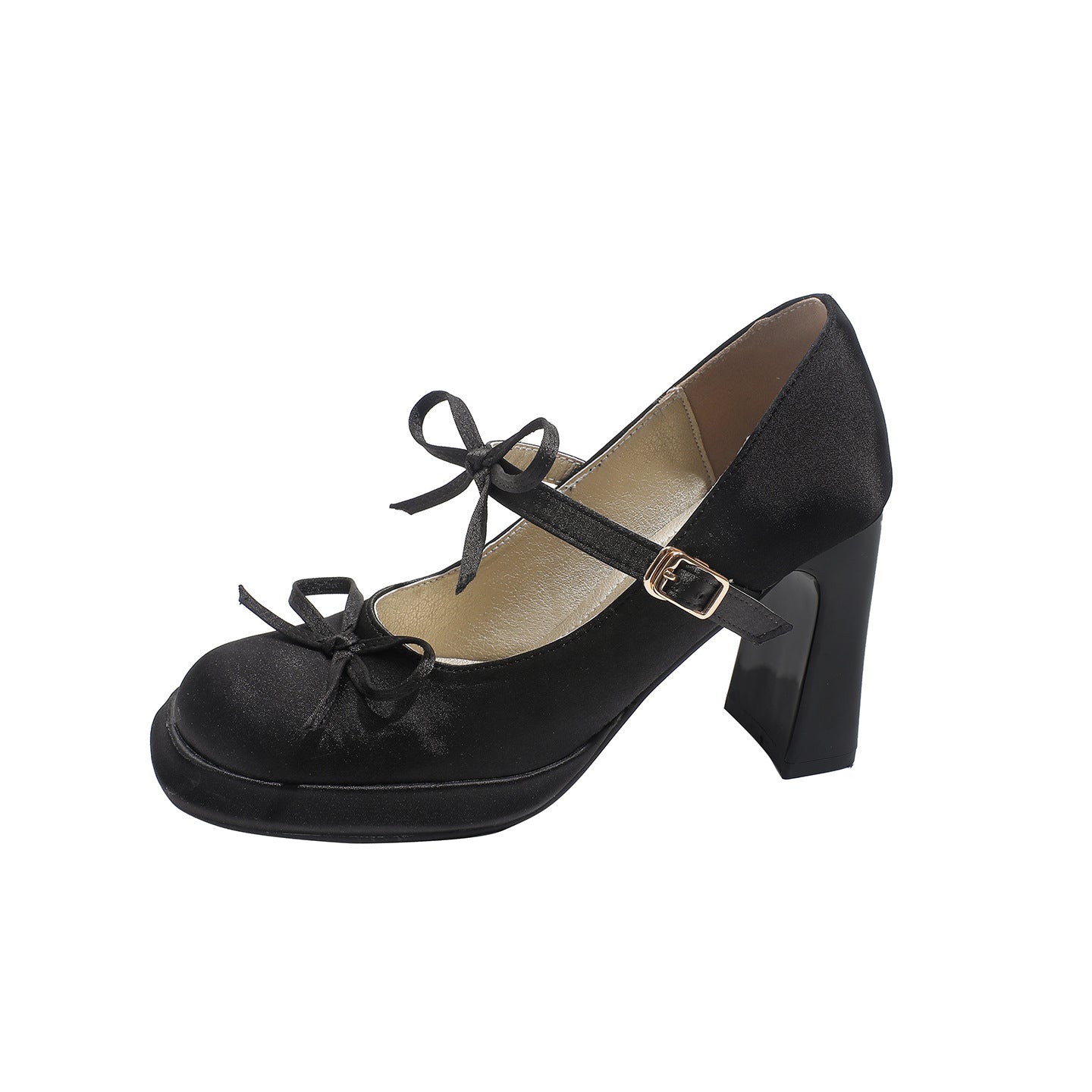 Women's Buckle Mary Jane Square Toe High Heels