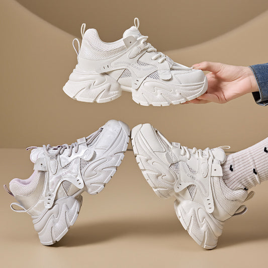 Women's Dad Mesh Breathable Thick Bottom Small Single Soft Sneakers