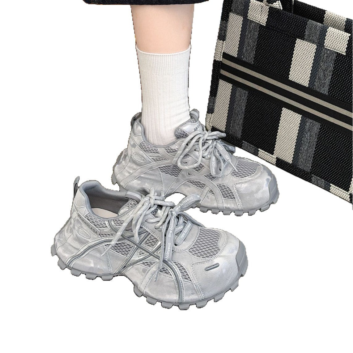 Women's Platform Dad Spring Breathable Mesh Fried Sneakers