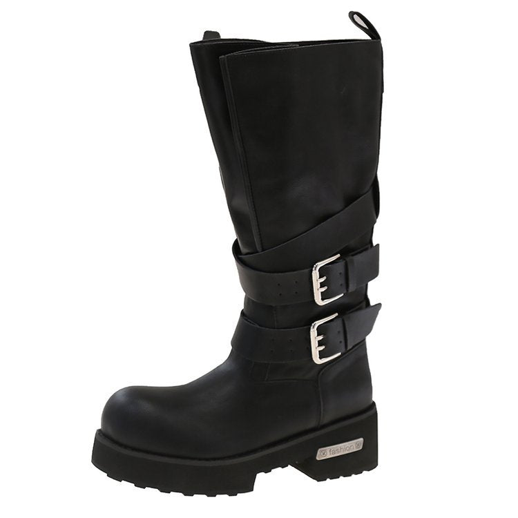Women's Martin Big Tube Circumference Thick Bottom Knight Plus Size Boots